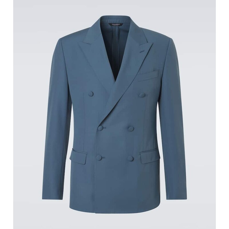 Dolce&Gabbana Double-breasted wool poplin suit jacket