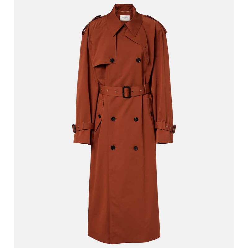 Saint Laurent Oversized cotton and silk trench coat