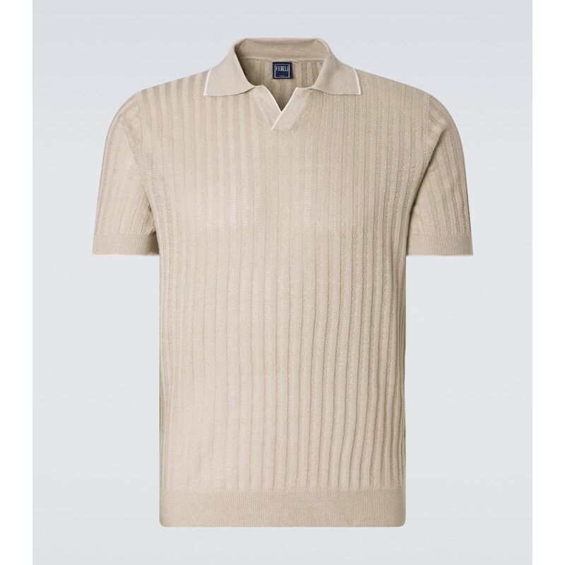 Fedeli Soul linen and cotton polo shirt