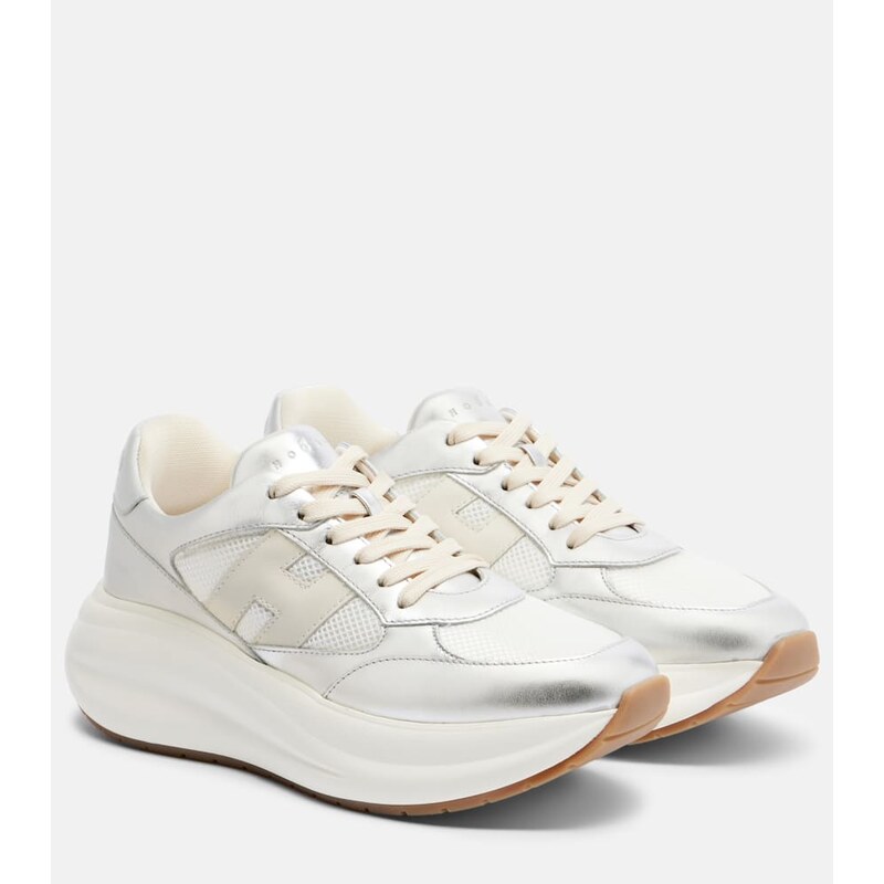 Hogan Maxi I Active leather-trimmed sneakers