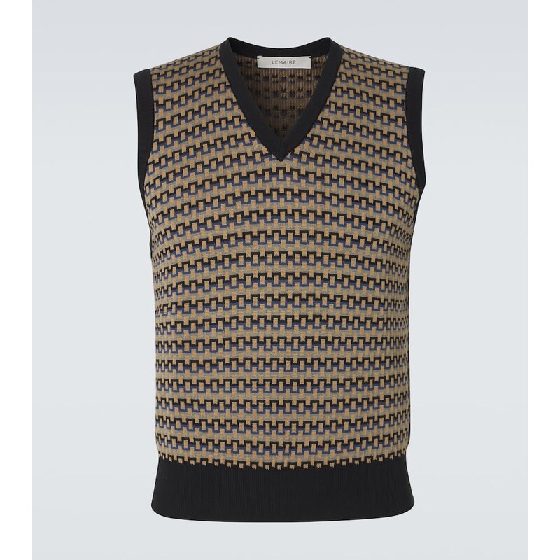 Lemaire Cotton jacquard sweater vest