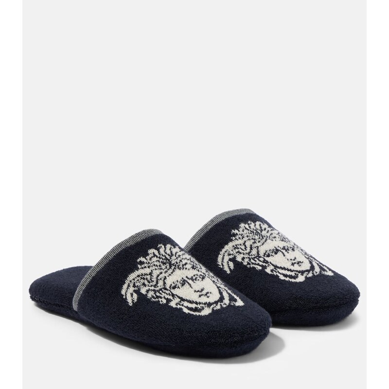 Versace Home Medusa cotton terry slippers