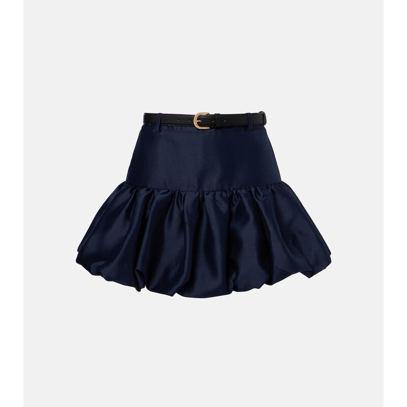 Self-Portrait Belted taffeta miniskirt