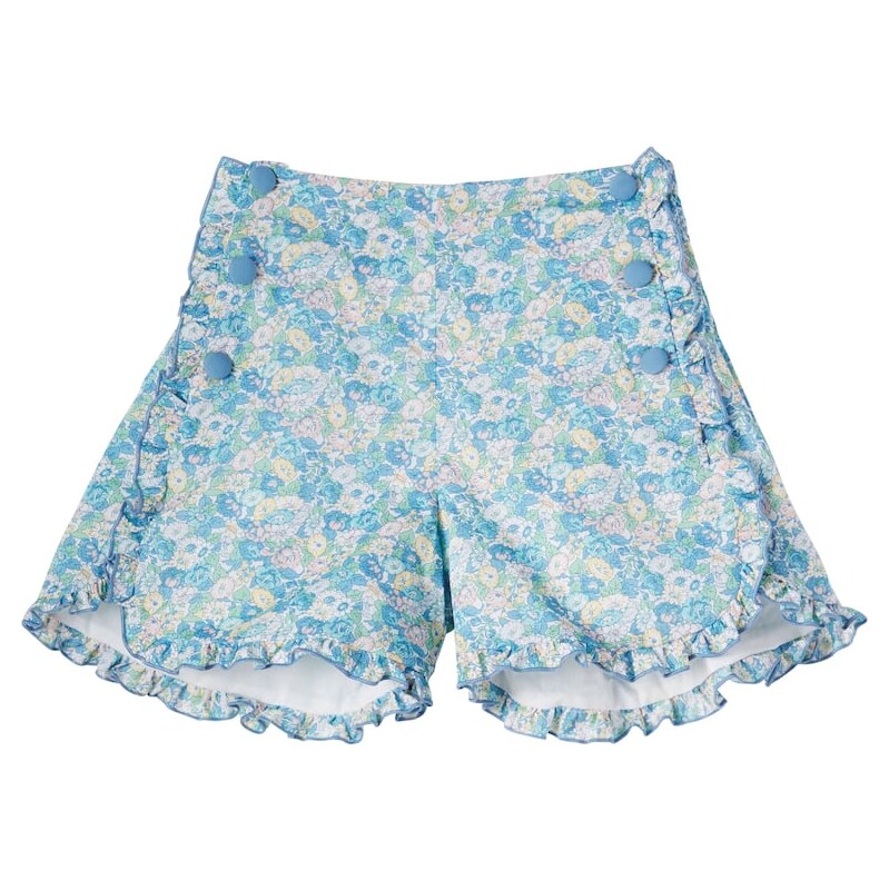 Pepa London Leontyne ruffled floral cotton shorts