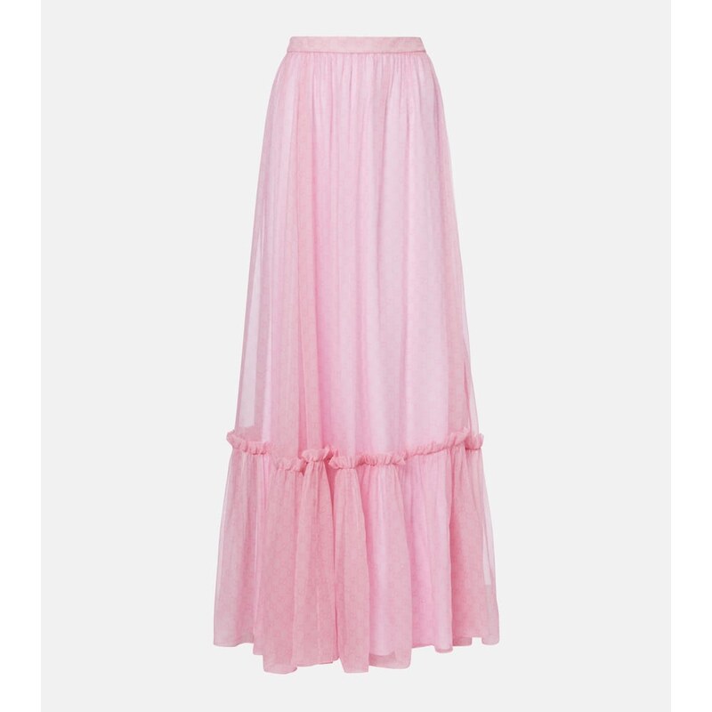 Gucci GG printed silk chiffon maxi skirt