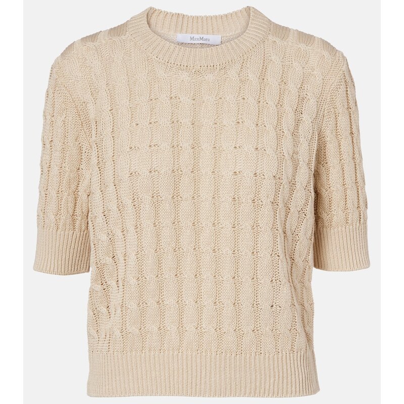 Max Mara Talamo cable-knit linen sweater