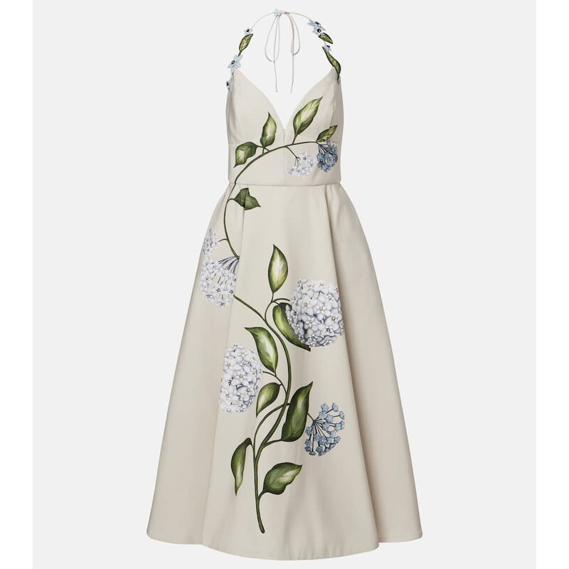 Oscar de la Renta Floral faille cocktail dress