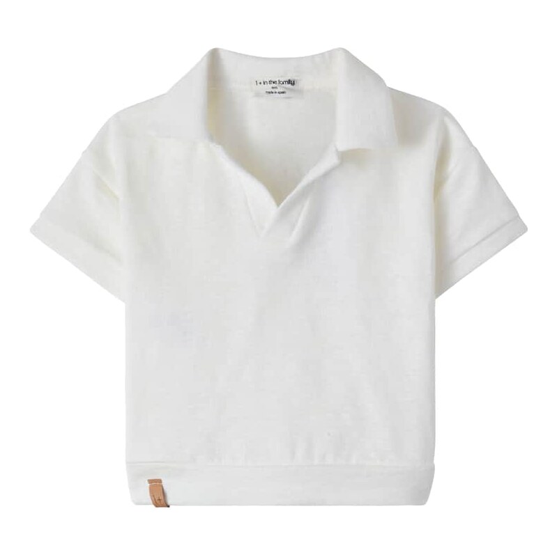 1 + in the Family Baby Vajol linen-blend jersey polo shirt