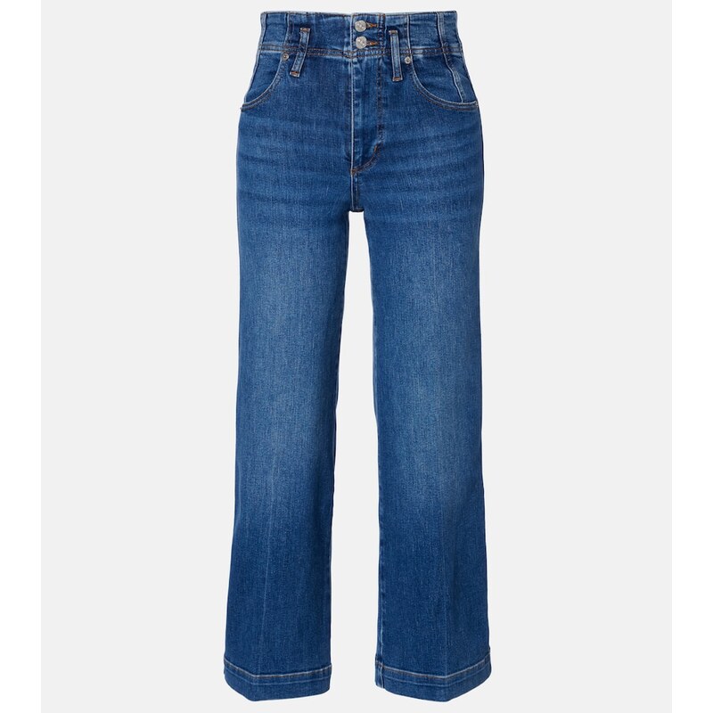 Frame Seamed cropped wide-leg jeans