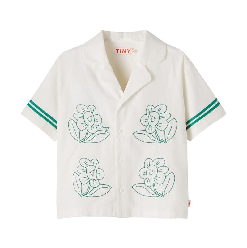 Tinycottons Daisies embroidered linen and cotton shirt