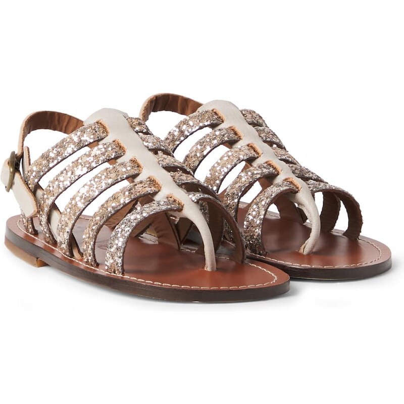 PèPè Sequined leather sandals