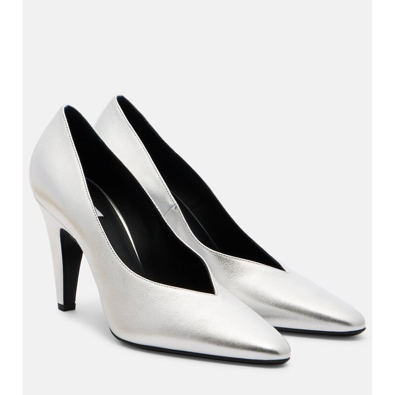 Alaia AlaÃ¯a Metallic leather pumps