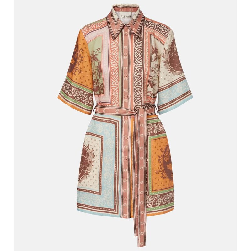 Alémais Alberta printed linen shirt dress