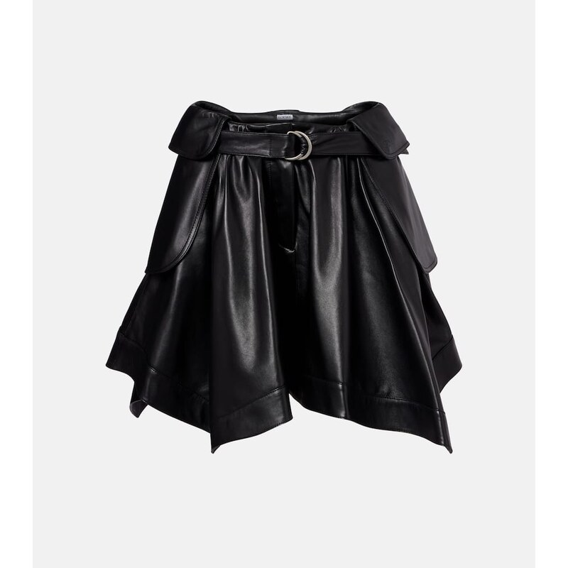 Loewe Double L belted leather miniskirt