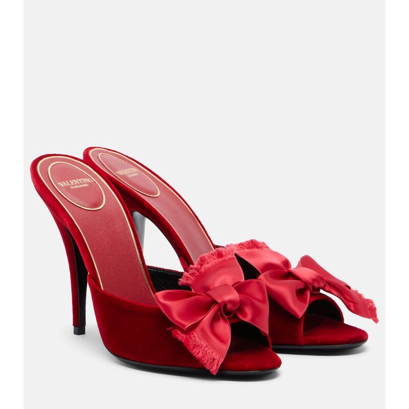 Valentino Garavani Marie A bow-detail velvet mules