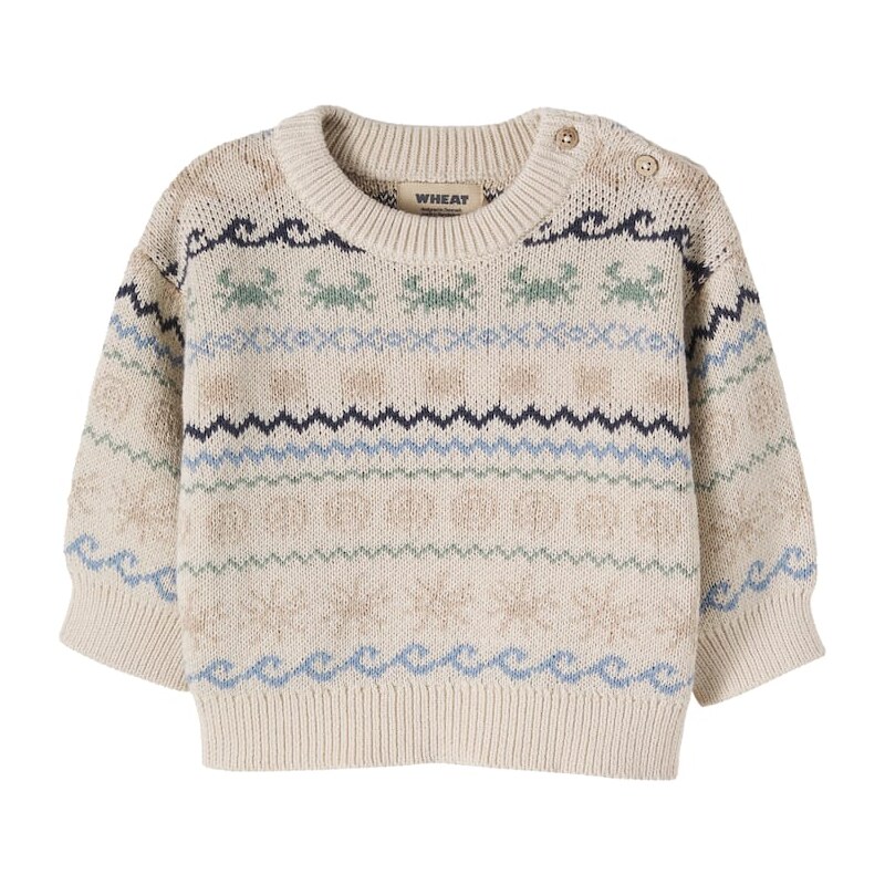 Wheat Baby August cotton jacquard sweater