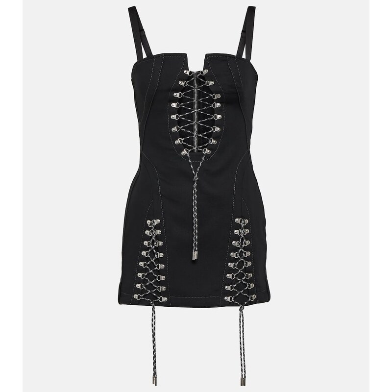 Dion Lee Lace-up cotton twill minidress