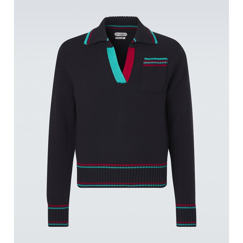 JW Anderson Cotton, cashmere, and wool polo sweater