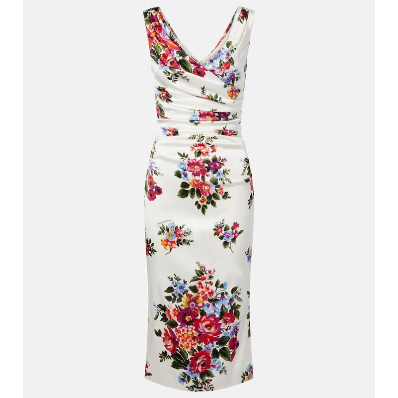 Dolce&Gabbana Draped floral satin midi dress