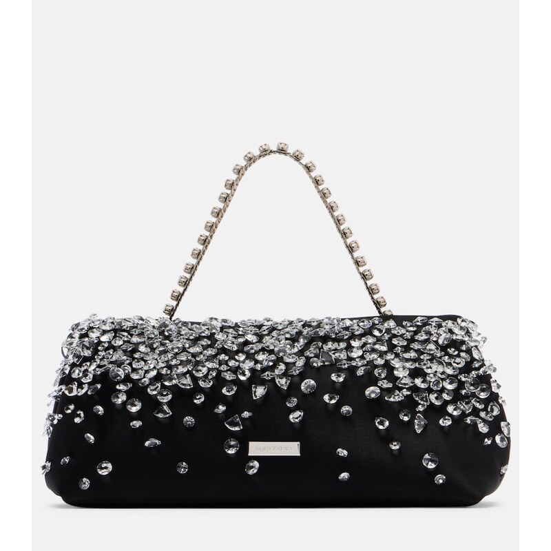 Aquazzura Constellation Mini satin top-handle bag