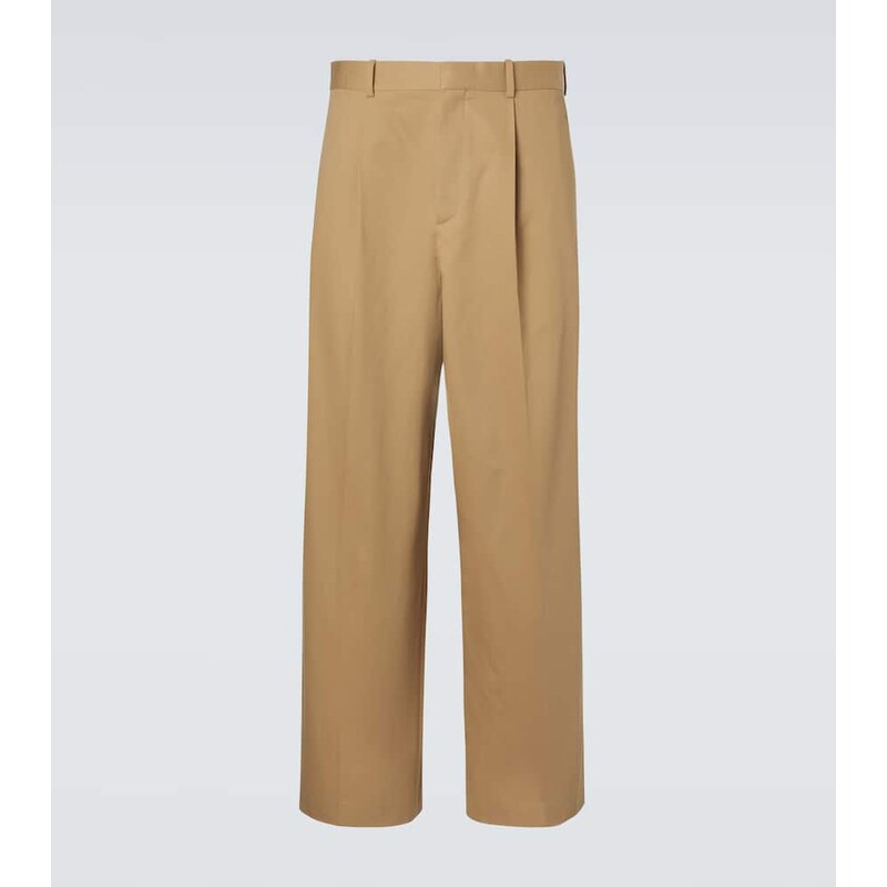 Loewe Pleated cotton gabardine wide-leg pants