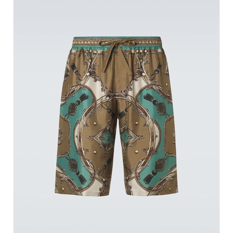 Dolce&Gabbana Printed silk twill shorts