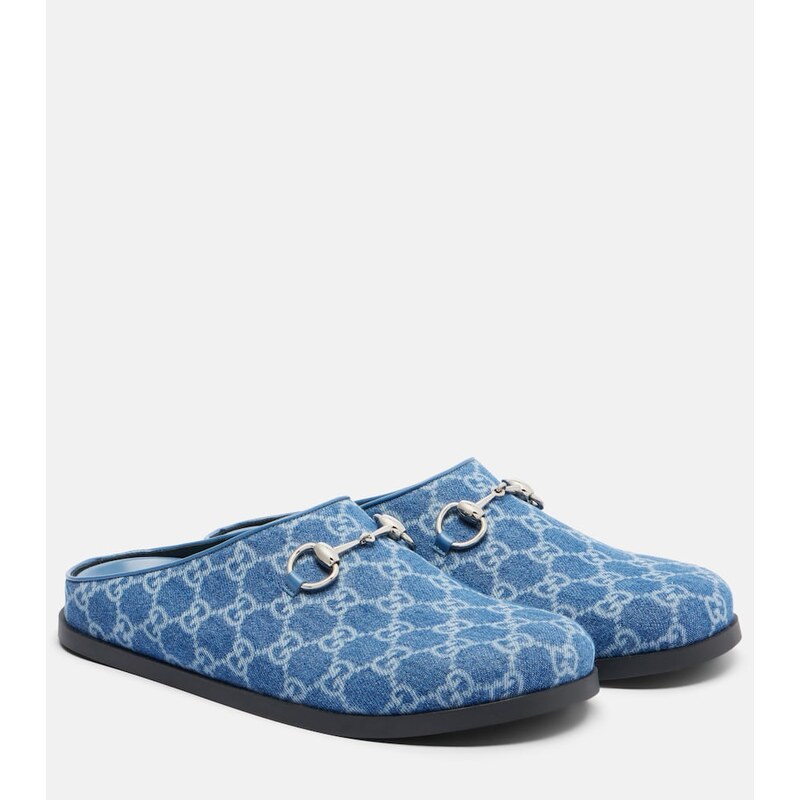 Gucci Horsebit GG denim mules