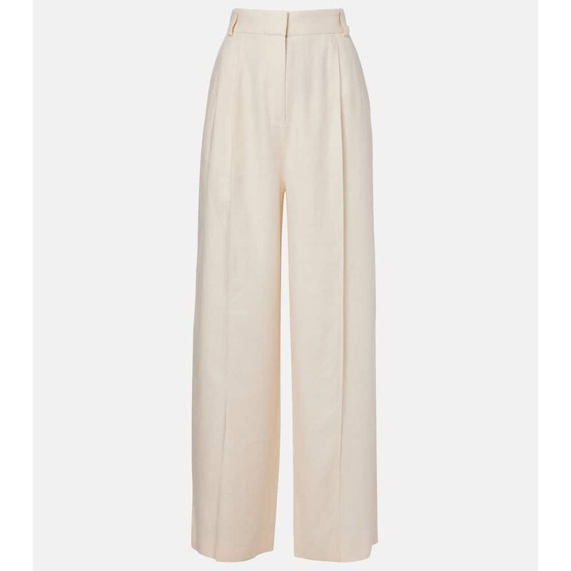 Loro Piana Lodger linen and wool wide-leg pants
