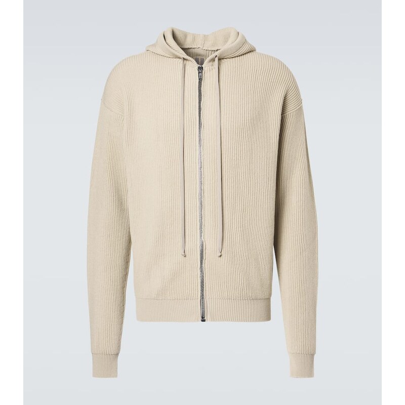 Rick Owens Ribbed-knit virgin wool hoodie