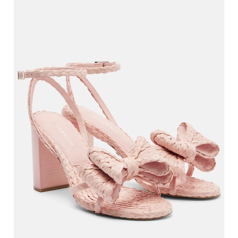 Mach & Mach Cadeau raffia-effect sandals