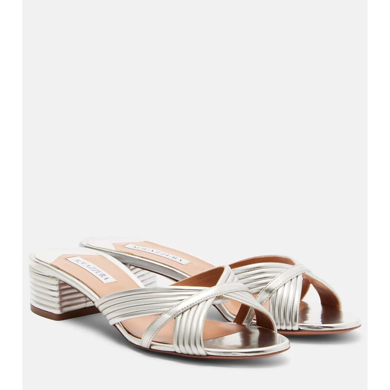 Aquazzura Sundance metallic leather sandals