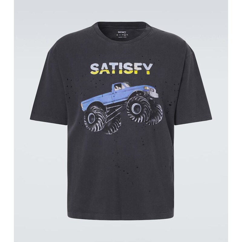 Satisfy MothTech distressed cotton jersey T-shirt