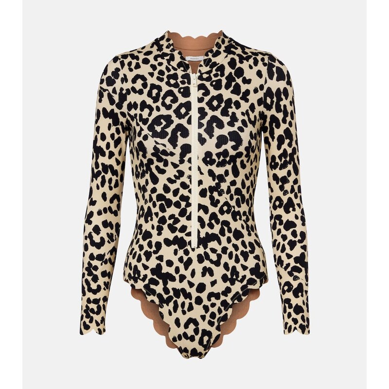 Marysia Northsea leopard-print rashguard swimsuit
