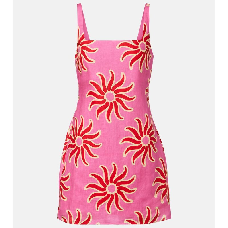 Cala de la Cruz Printed linen minidress