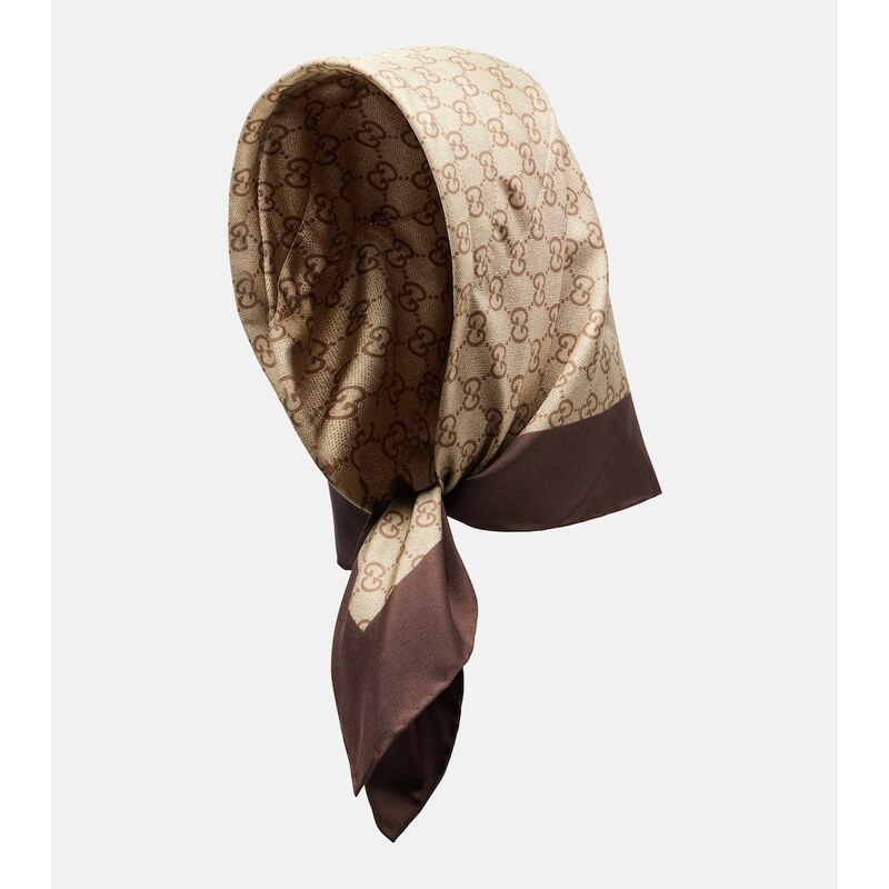 Gucci GG printed silk twill scarf