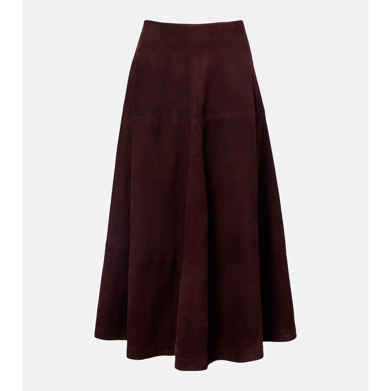 Nour Hammour Opera leather midi skirt