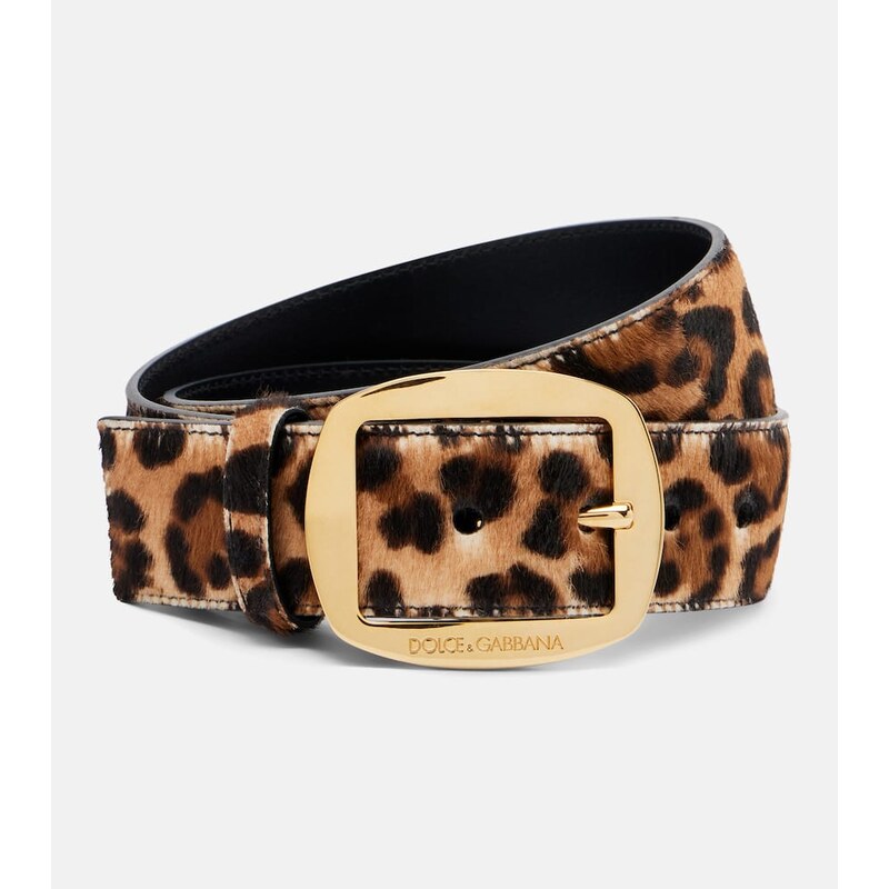 Dolce&Gabbana Leopard-print calf hair belt