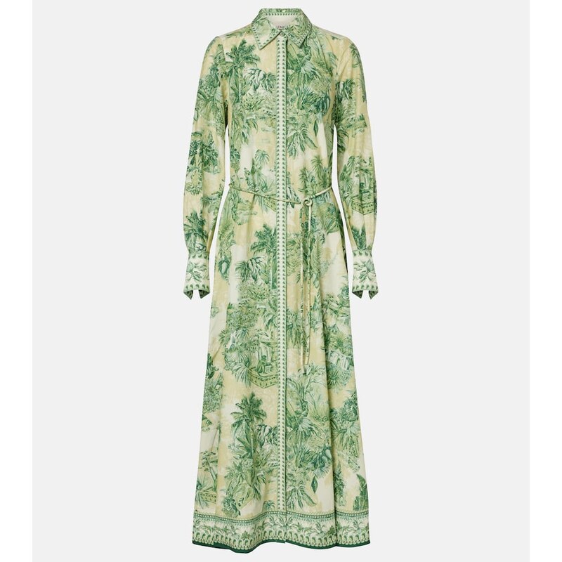 Alémais Sara printed cotton and silk shirt dress