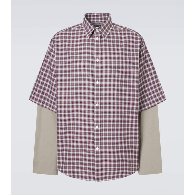 Balenciaga Layered checked cotton shirt