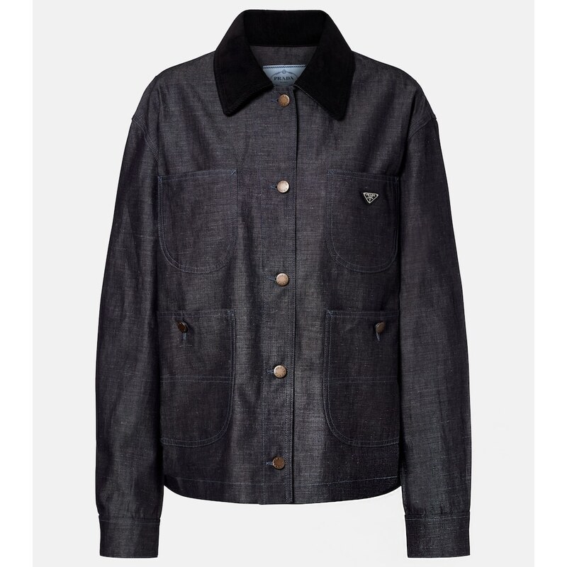 Prada Cotton and linen chambray jacket