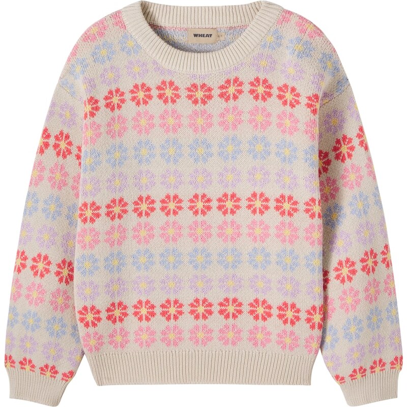 Wheat Harlow cotton jacquard sweater