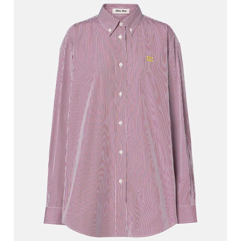 Miu Miu Striped oversized cotton shirt