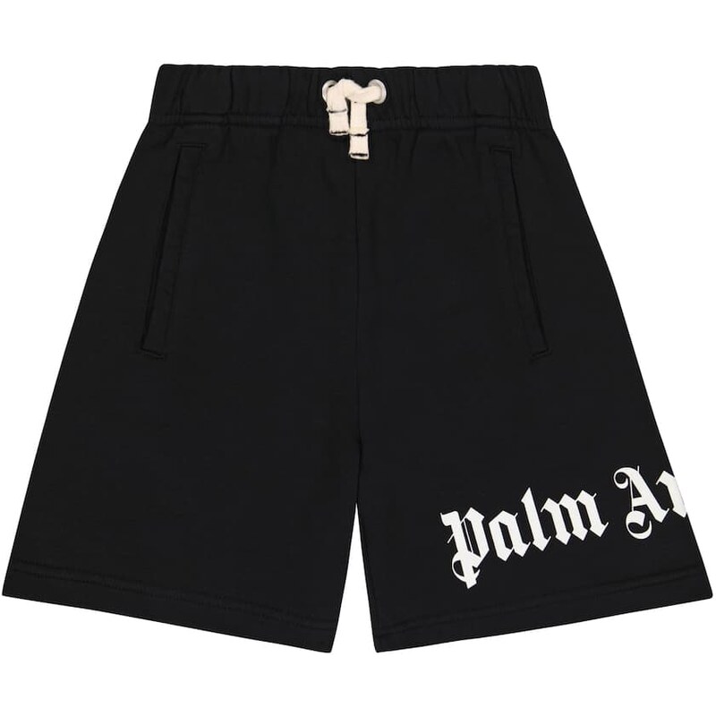 Palm Angels Kids Logo cotton jersey shorts
