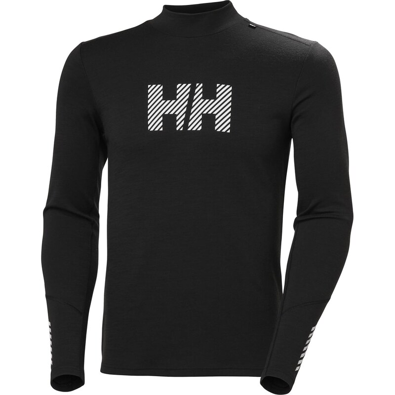 Pánské Termo tričko HELLY HANSEN LIFA MERINO MIDW LOGO 49543_990 – Černá