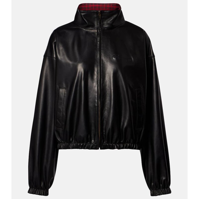 Reverzibilní kůžový bomber Balenciaga v barvě Ivory Glow