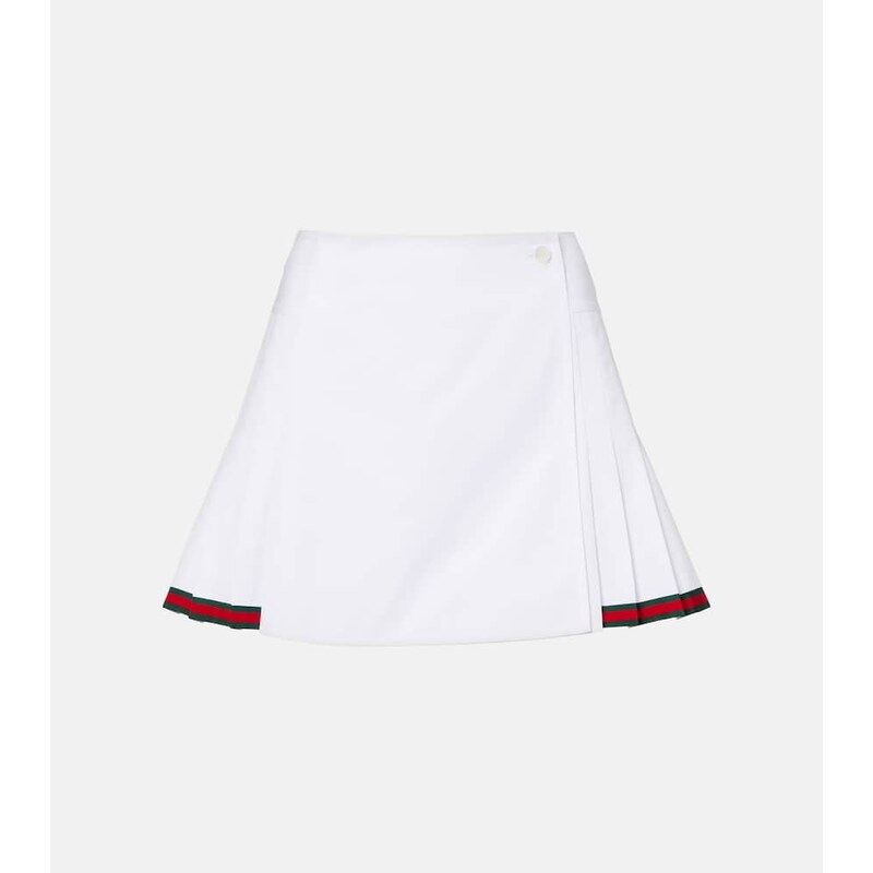 Gucci Web Stripe cotton poplin miniskirt