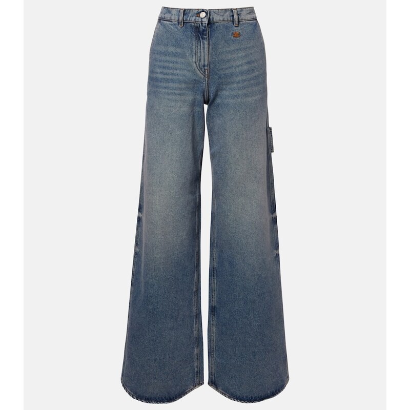 Courrèges Logo wide-leg jeans