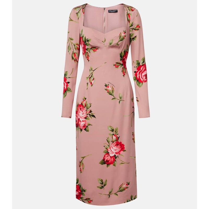 Dolce&Gabbana Floral silk-blend cocktail dress