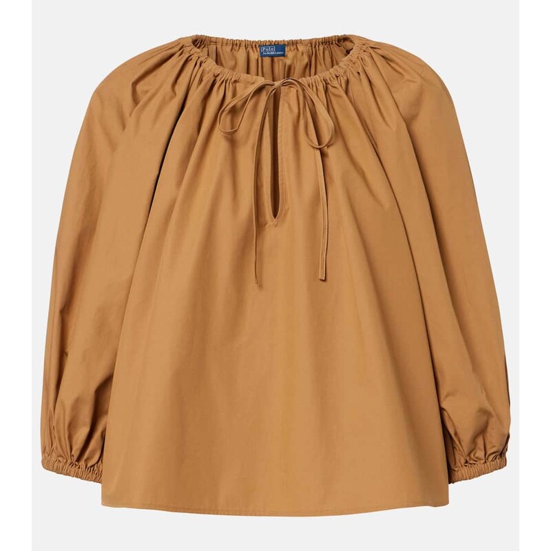 Polo Ralph Lauren Gathered cotton poplin blouse