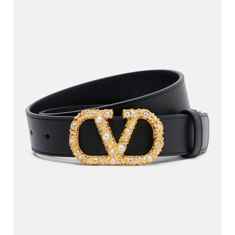 Valentino Garavani VLogo SwarovskiÂ-embellished leather belt